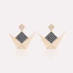 Emblem Diamond Earrings with Black diamond