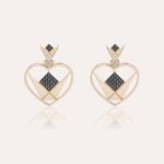 Emblem Love Earrings with Black Diamond