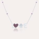 Emblem Diamond Necklace Love with Ruby