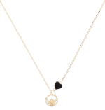 Emblem Gold Necklace with Colored Stone