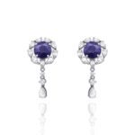 Classic Diamond Earrings with Sapphire