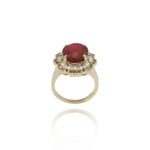 Classic Diamond Ring with Colored Stones