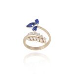 Classic Diamond Ring with Sapphire