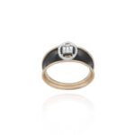 Daily Dazzle Diamond Ring with Baguette and enamel