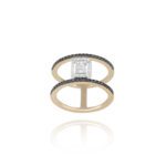 Classic Diamond Ring with Baguette and Fancy Black