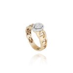 Chain Diamond Ring with Baguette