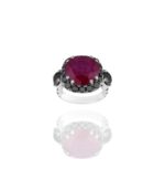Daily Dazzle Fancy Black Diamond Ring with Colored Stones