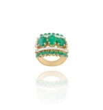 Classic Diamond Ring with Princess and Emerald