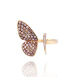 Butterfly Diamond Ring with Fancy Diamond
