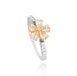 Classic Flower Diamond Ring with Fancy Diamond