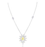 Daily Dazzle Diamond Necklace with Yellow Sapphire
