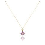 Emblem Diamond Necklace with Pink Sapphire