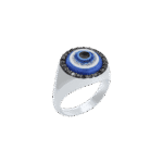 Evil Eye Diamond Ring with Black Diamonds