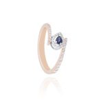 Classic Diamond Ring with Sapphire