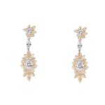 Classic Pear Earrings With Yellow Diamond