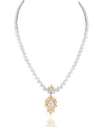 Classic Diamond Necklace with fancy yellow