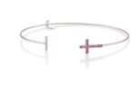 Religious Diamond Cross Bracelet with Precious Stones