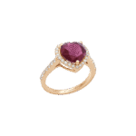 Daily Dazzle Diamond Heart Ring with Ruby