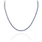 Classic Gold Tennis Necklace with Sapphire