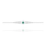 Classic Diamond Bracelet with Marquise Diamond and Emerald