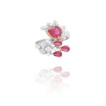 Daily Dazzle Diamond Ring with Pink Stones