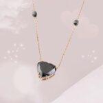 Diamond Necklace with Black Heart