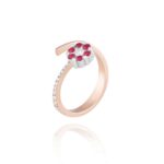 Daily Dazzle Flower Diamond Ring with Ruby