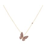 Butterfly Diamond Necklace with Brown Diamond