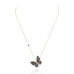 Butterfly Diamond Necklace with Black Diamond