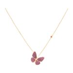 Butterfly Diamond Necklace with Ruby