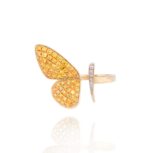 Butterfly Diamond Ring with Precious Stones