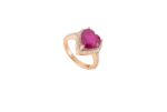 Daily Dazzle Diamond Heart Ring with Ruby
