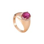 Classic Diamond Ring with Ruby
