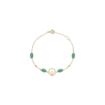 Emblem Gold Bracelet with Precious Beads