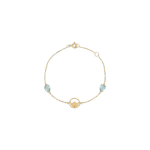 Emblem Gold Bracelet with Colored Stones