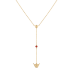 Emblem Gold Necklace with Colored Stone