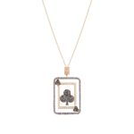 Cards Diamond Necklace with Black Diamond and Sapphire