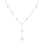 Emblem Gold Necklace with Pearls