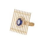Daily Dazzle  Diamond Ring with Blue Sapphire