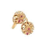 Crown 3D Gold Ring with Colored Stones
