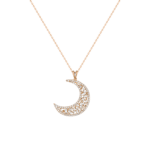 Moon Diamond Necklace with Baguette Diamond