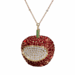 Exotic Summer Apple Diamond Necklace with Ruby