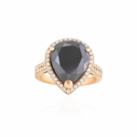 Classic Diamond Ring with Fancy Black Diamond