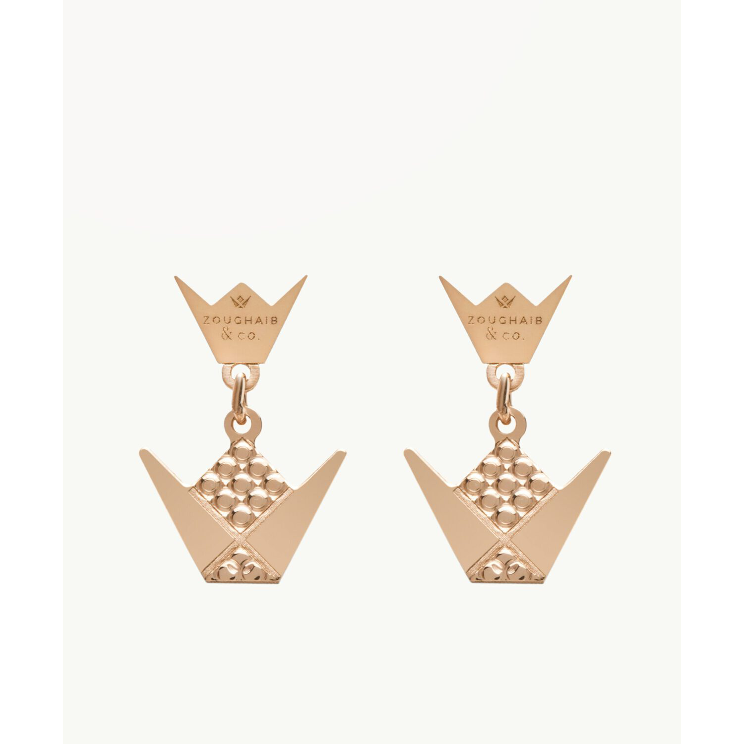 New Project (17) Emblem Gold Earrings - Image 1