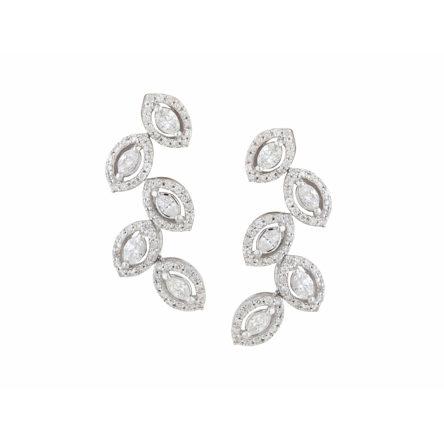 New Project (29) Classic Diamond Earrings with Marquise - Image 1
