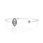 Evil Eye Diamond Bracelet with Black Diamond and Sapphire