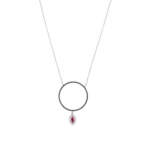 Daily Dazzle Fancy Diamond Necklace with Ruby