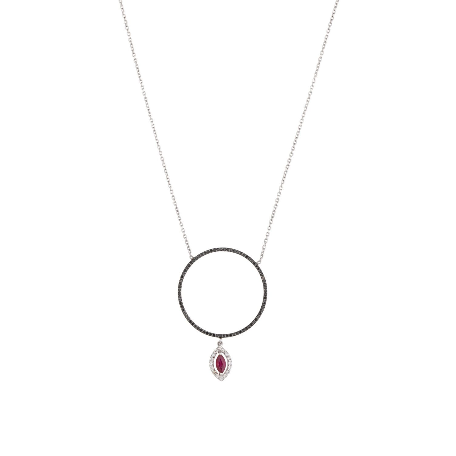 New Project (59) Daily Dazzle Fancy Diamond Necklace with Ruby - Image 1