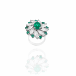 Classic Diamond Ring with Emerald