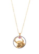 Zodiac Diamond Necklace Taurus with Sapphire and Precious Stone